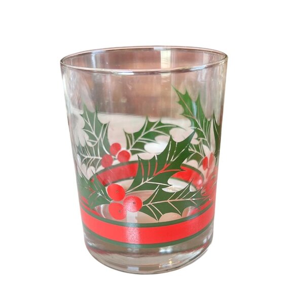 Vintage Holly Berry Tumblers Set Of 8 from Libbey Bon Vivant Collection-Libbey - Picture 2 of 12